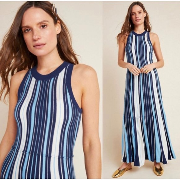 Maeve by Anthropologie Dresses & Skirts - Maeve Anthropologie Lisanne Sweater Maxi Dress XL Striped‎ Knit Sleeveless